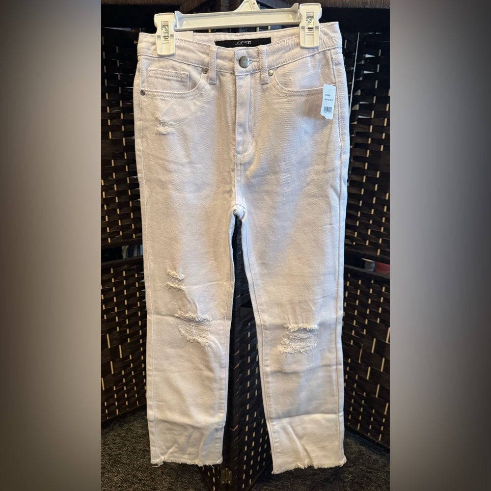 Joe’s The Aubrey High Rise Relaxed Distressed White Jeans Size 12